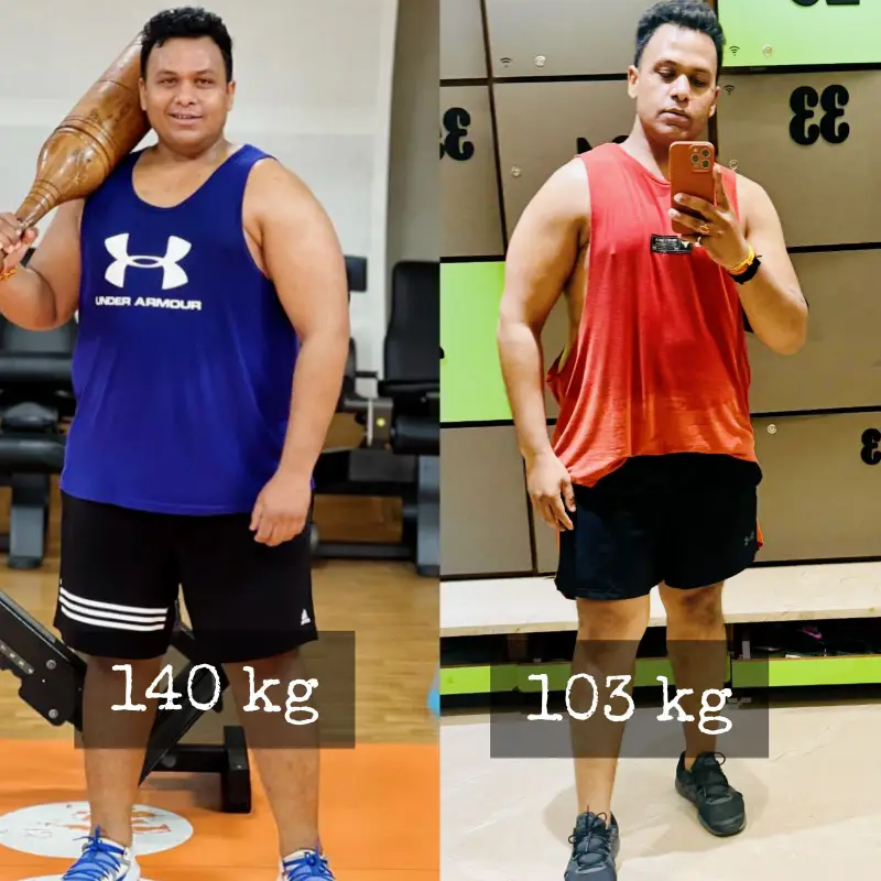 Rahul 37 kg in 12 months with Diet Shaala.