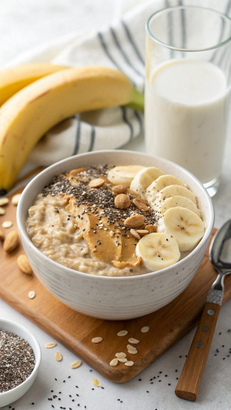 Overnight Oats with Banana & Peanut Butter